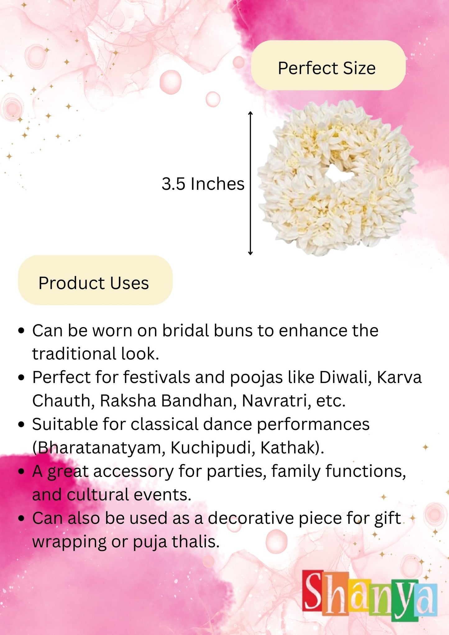 Scented Artificial White Flower Gajra – Traditional Bun Hair Accessory