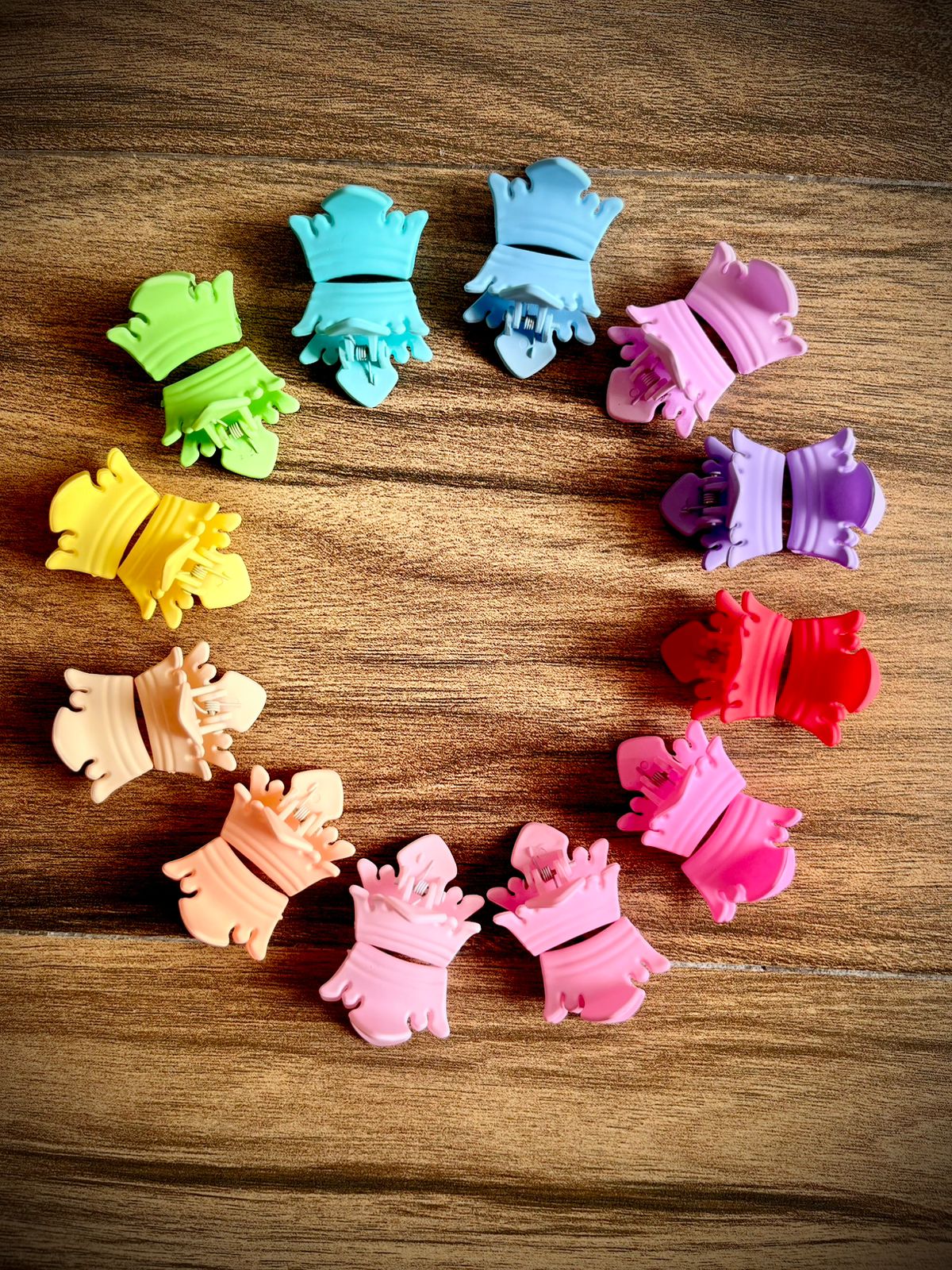 Crown Premium Matte Finish Claw Clip - Multicolour- Pack of 12