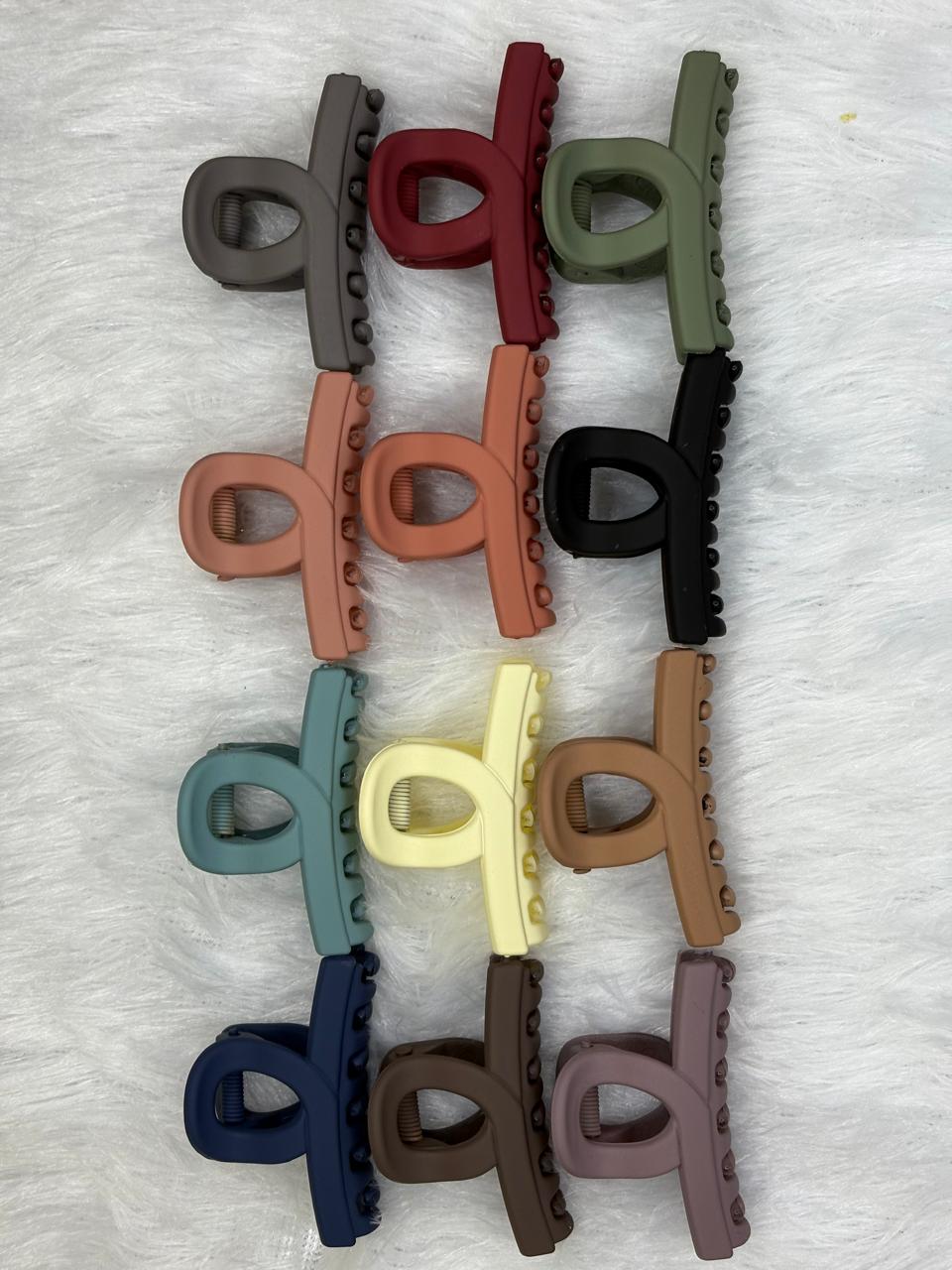Small Matte Finish Claw Clip (Small Infinity) - Multicolour - Pack of 6