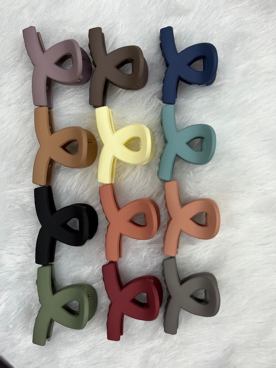 Small Matte Finish Claw Clip (Large Infinity) - Multicolour - Pack of 6