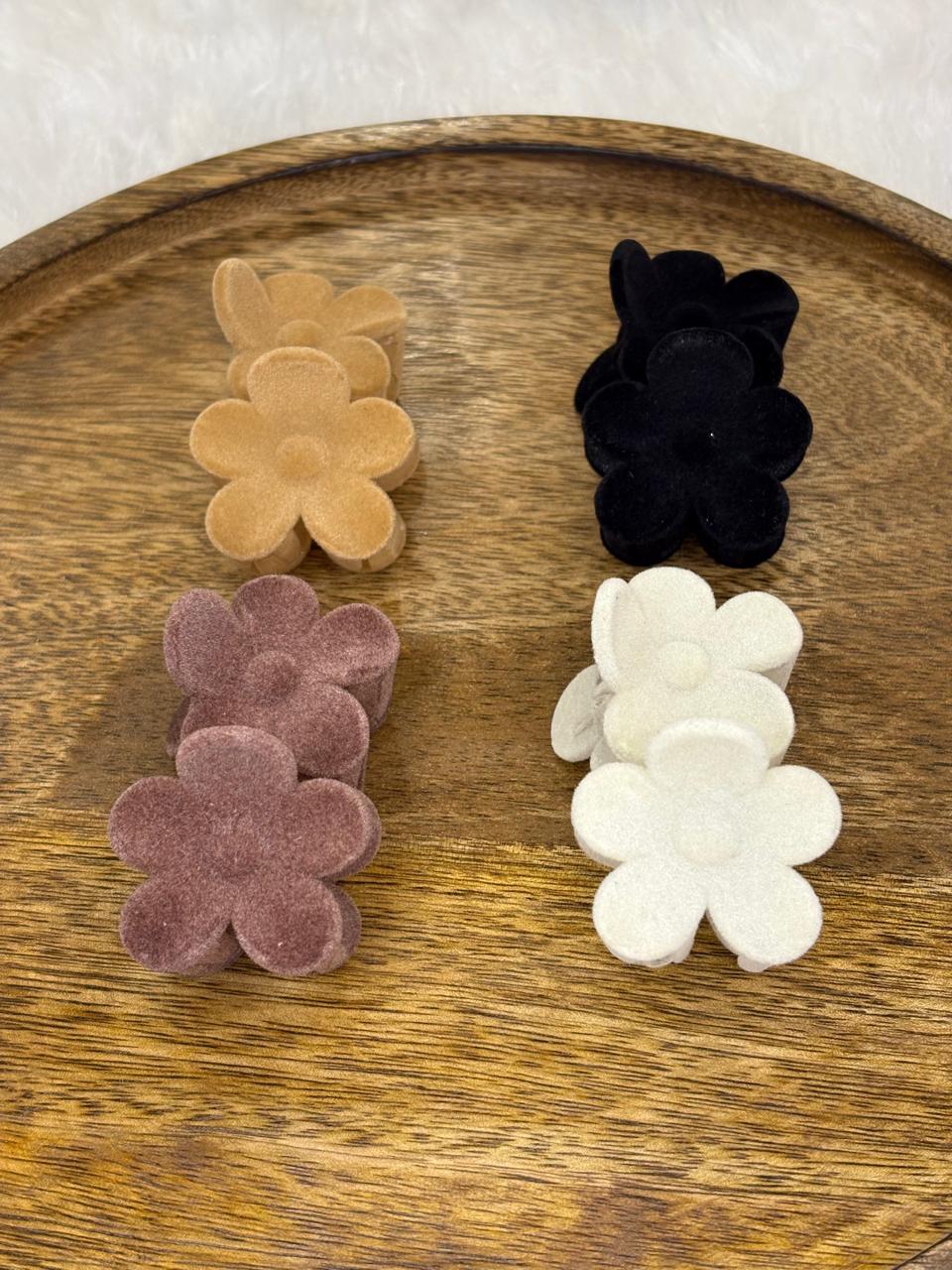 Small Premium Velvet Hair Claw - Pack of 4