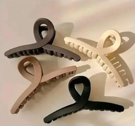 Loop Premium Matte Finish Claw Clip (Multicolour) - Pack of 4