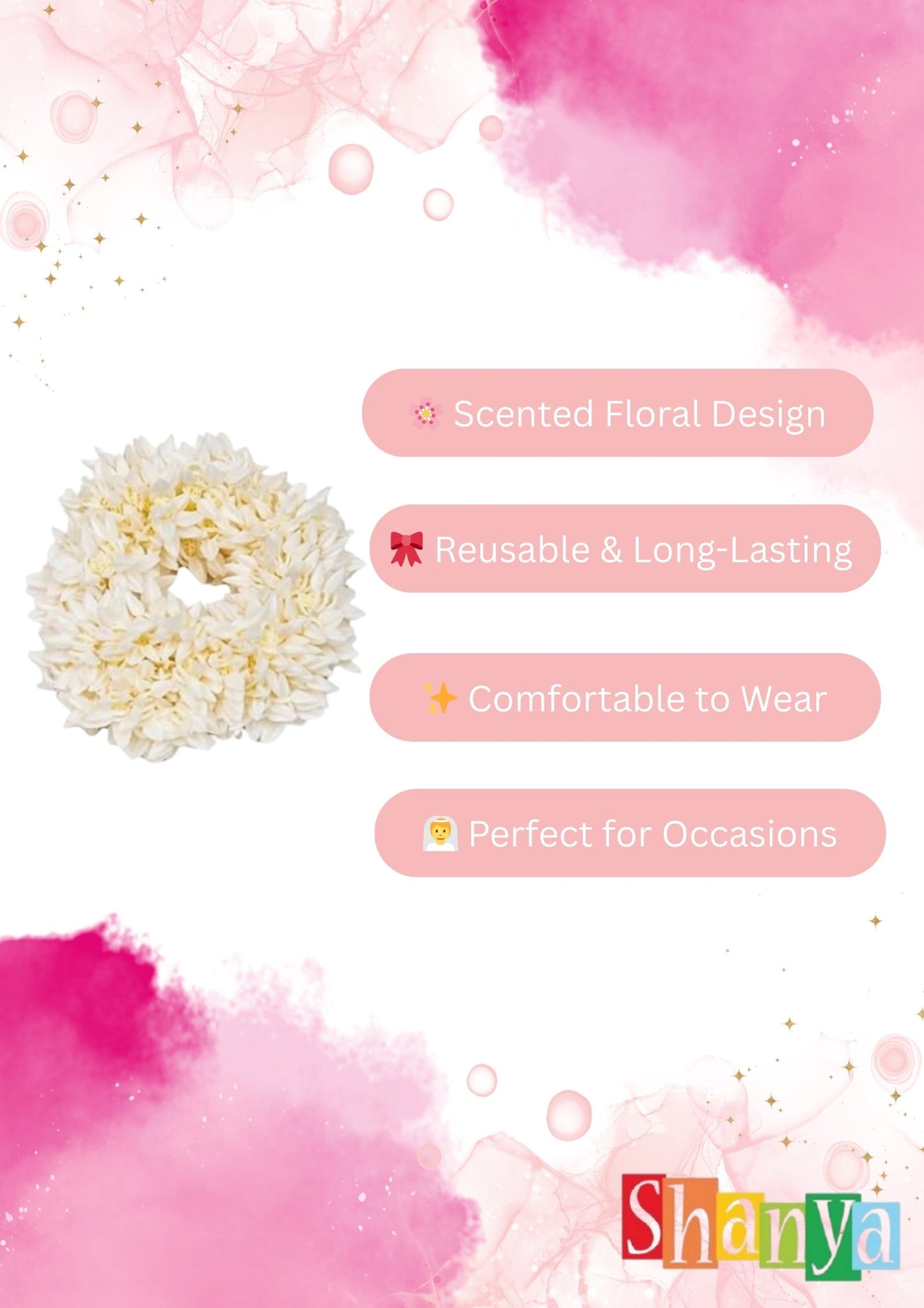 Scented Artificial White Flower Gajra – Traditional Bun Hair Accessory