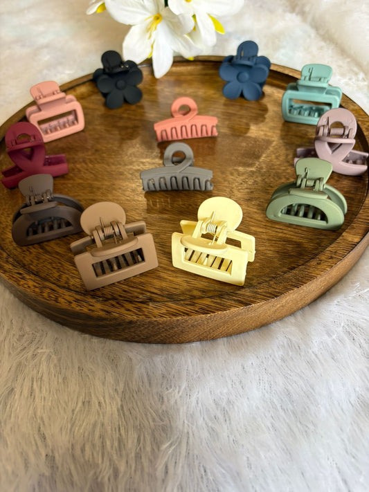 Premium Matte Finish small Claw Clips Mystery Box 12- Assorted Colours & Designs
