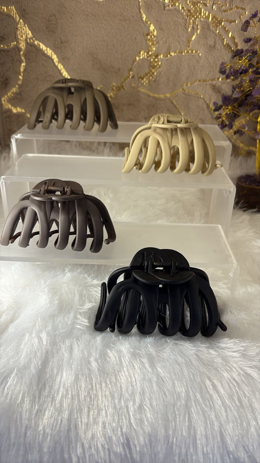 Inter-locking Premium Matte Finish Clawclip - Multicolour - Pack of 4